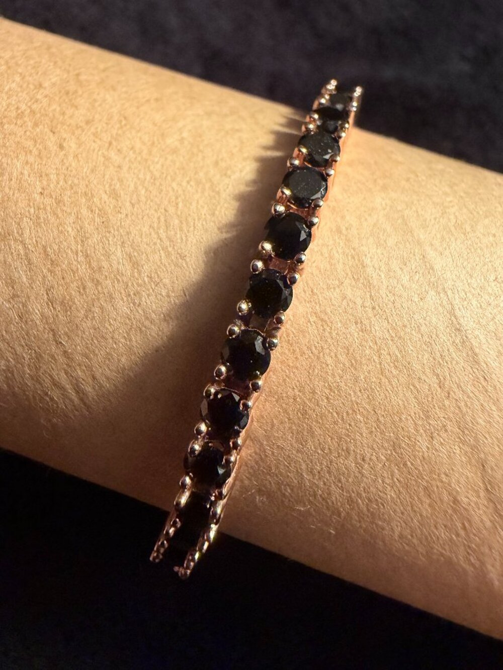 Black Round Stone Tennis Bracelet